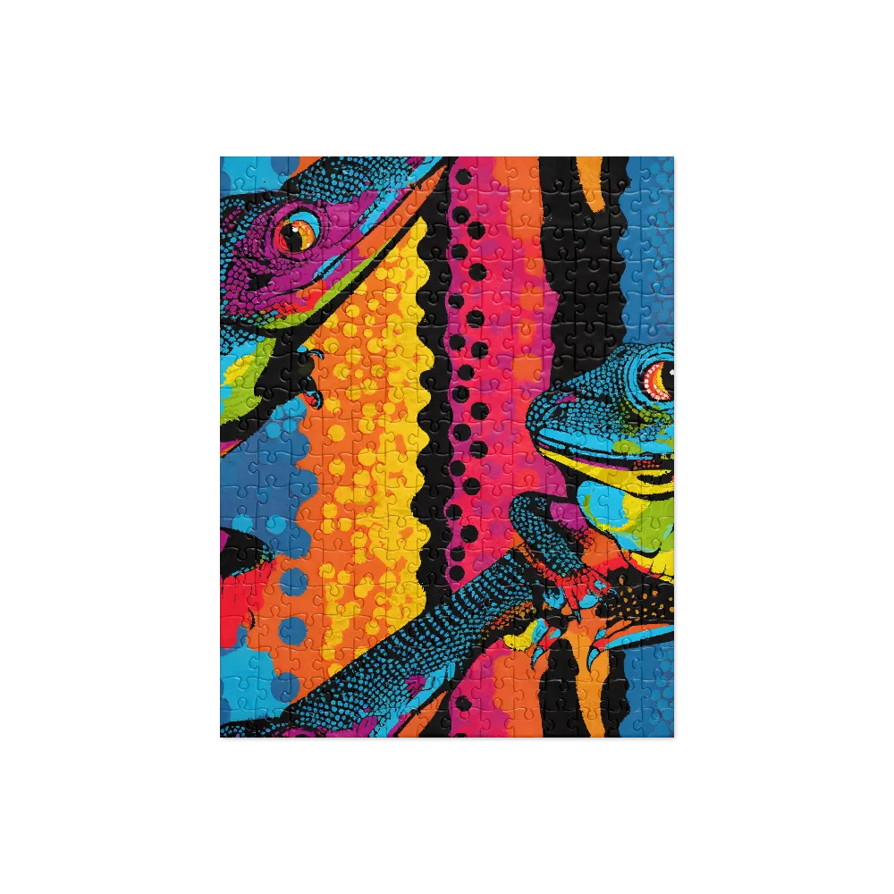Colorful Encounters: The Playful Geckos