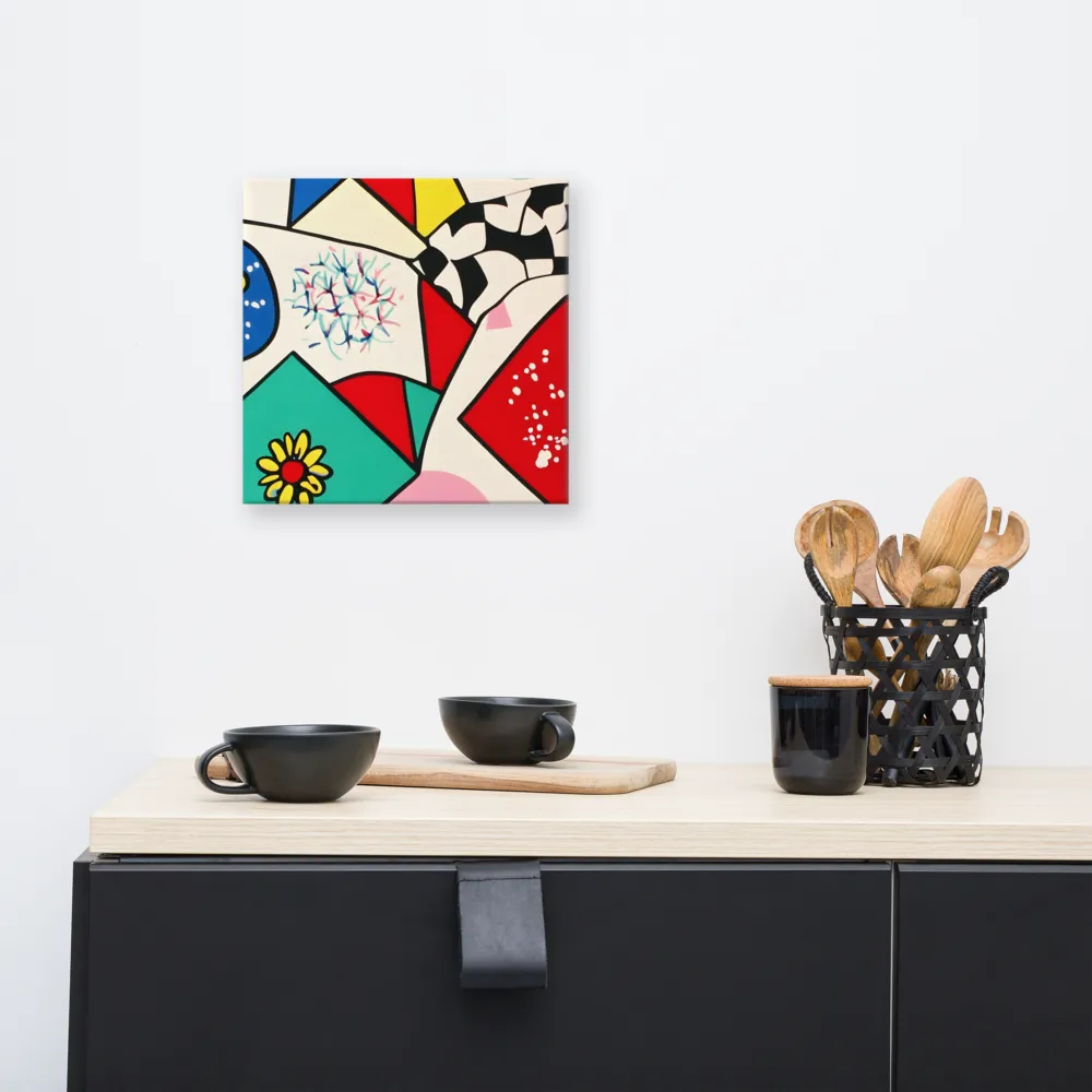 Joyful Geometry: A Playful Dance of Shapes and Colors | Canvas | 12″×12″