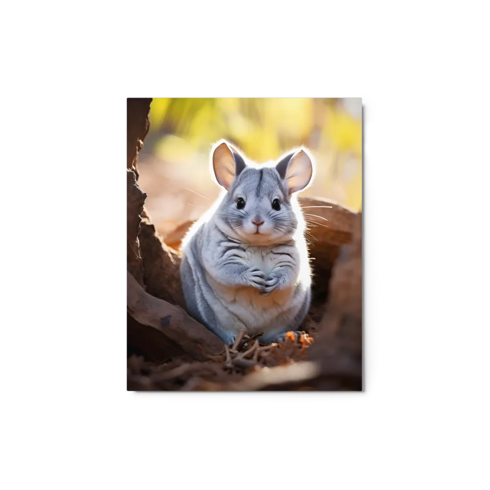 Gentle Whispers of Nature: The Chinchilla | Metal Print | 8″×10″