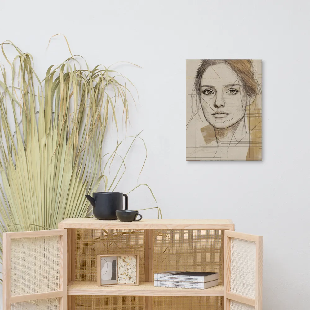 Geometric Elegance: A Modern Portrait | Canvas | 18″×24″