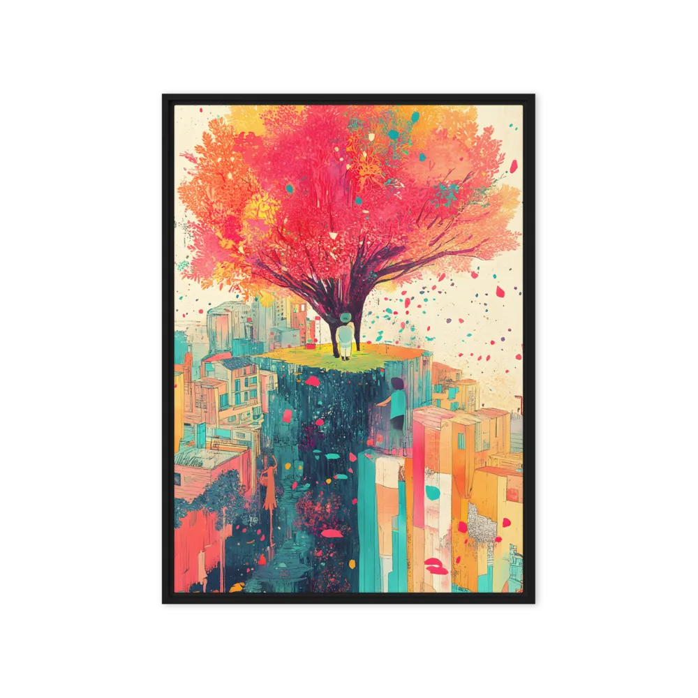 Whispers of Urban Dreams | Canvas with Black Frame | 20″×28″