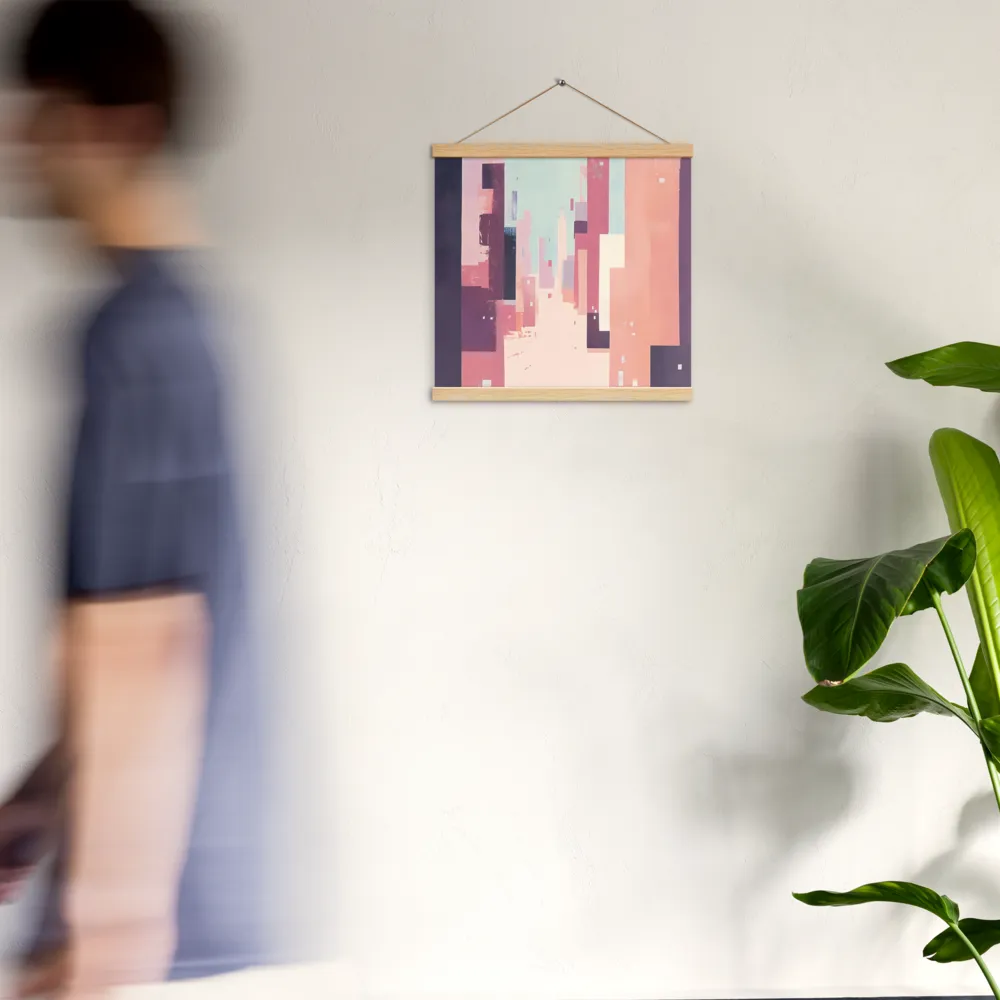 Tranquil Cityscape | Poster With Oak Wood Hanger | 16″×16″