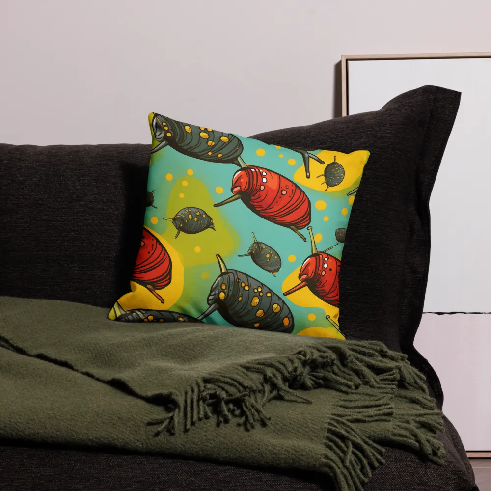 Whimsical Snails in Motion | Pillow | 18″×18″