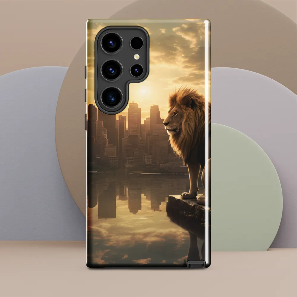 The Lion's Gaze Over the Urban Symphony
