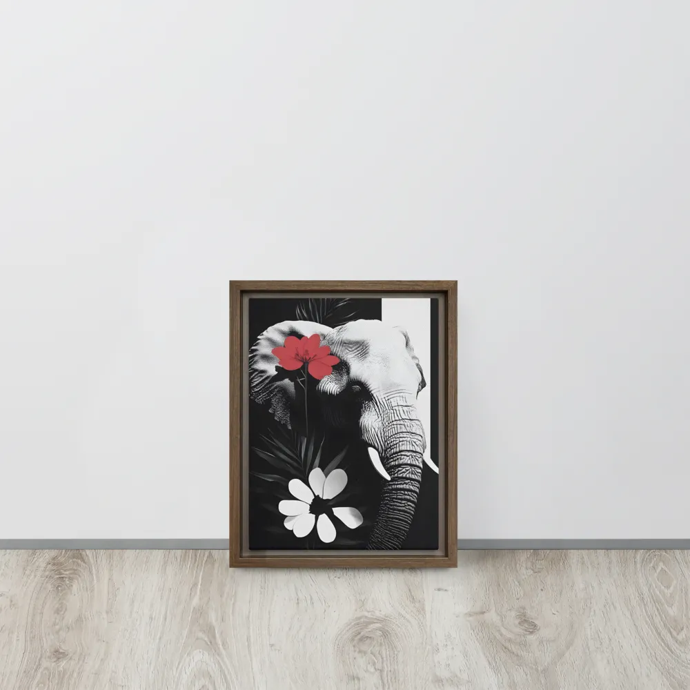 Elephant Harmony | Canvas with Brown Frame | 9″×12″