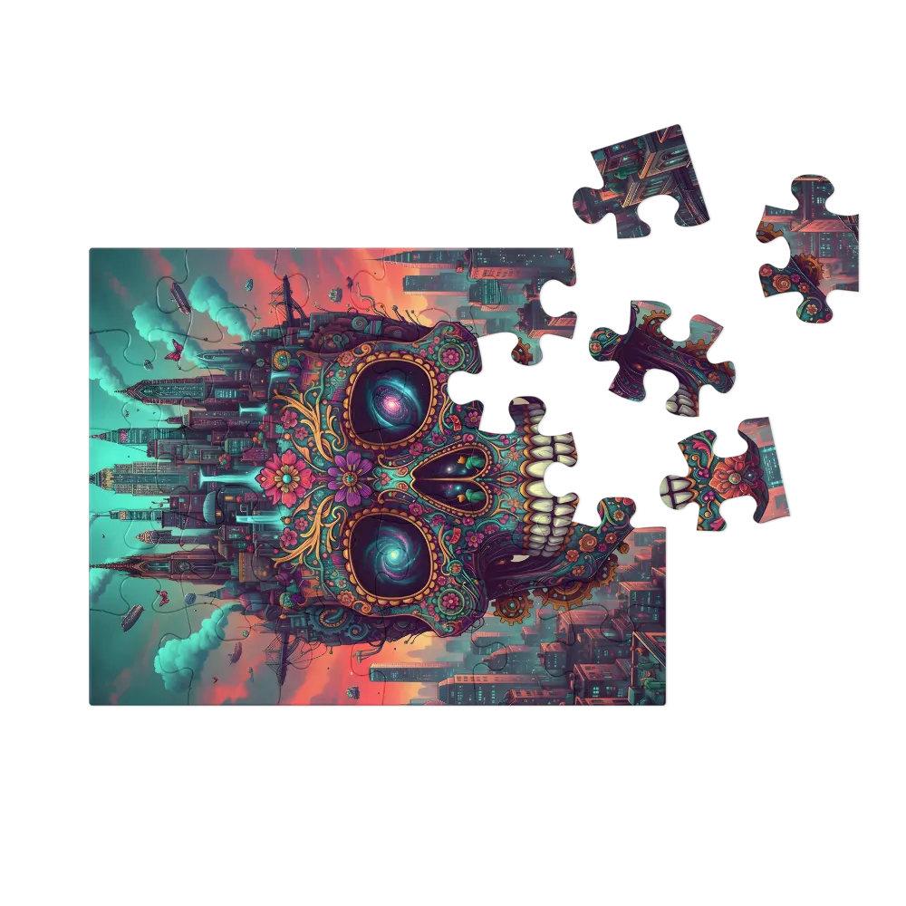 Metropolitan Sugar Skull 
 Jigsaw Puzzle in Tin Box