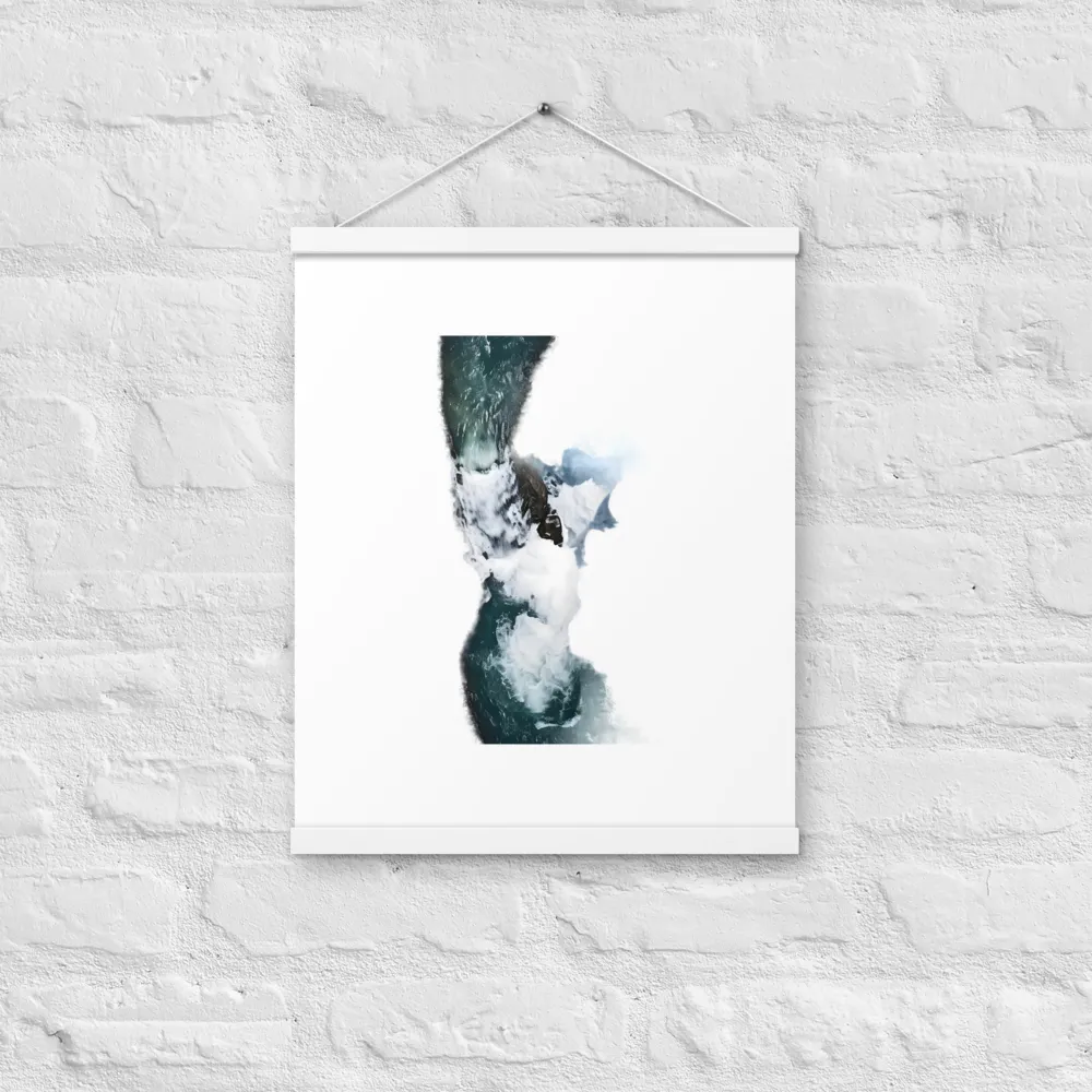 Eternal Flow: The Serene Cascade | Poster With White Wood Hanger | 16″×20″