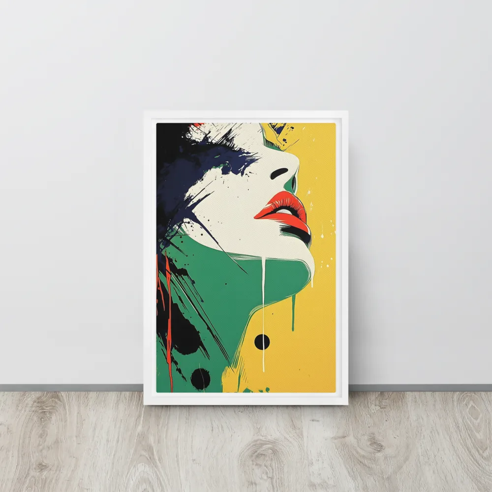 Bold Reflections: A Pop Art Portrait | Canvas with White Frame | 12″×18″