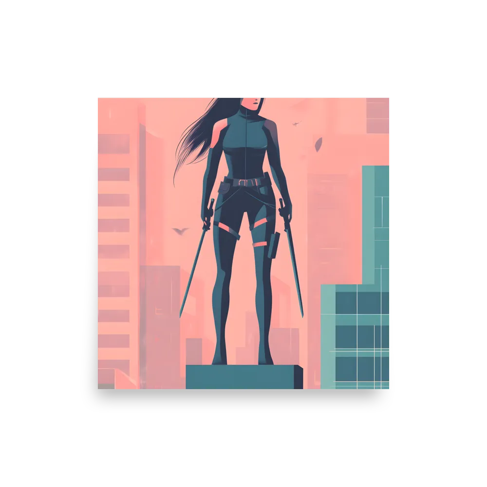 Urban Sentinel: A Warrior's Stand | Poster | 14″×14″