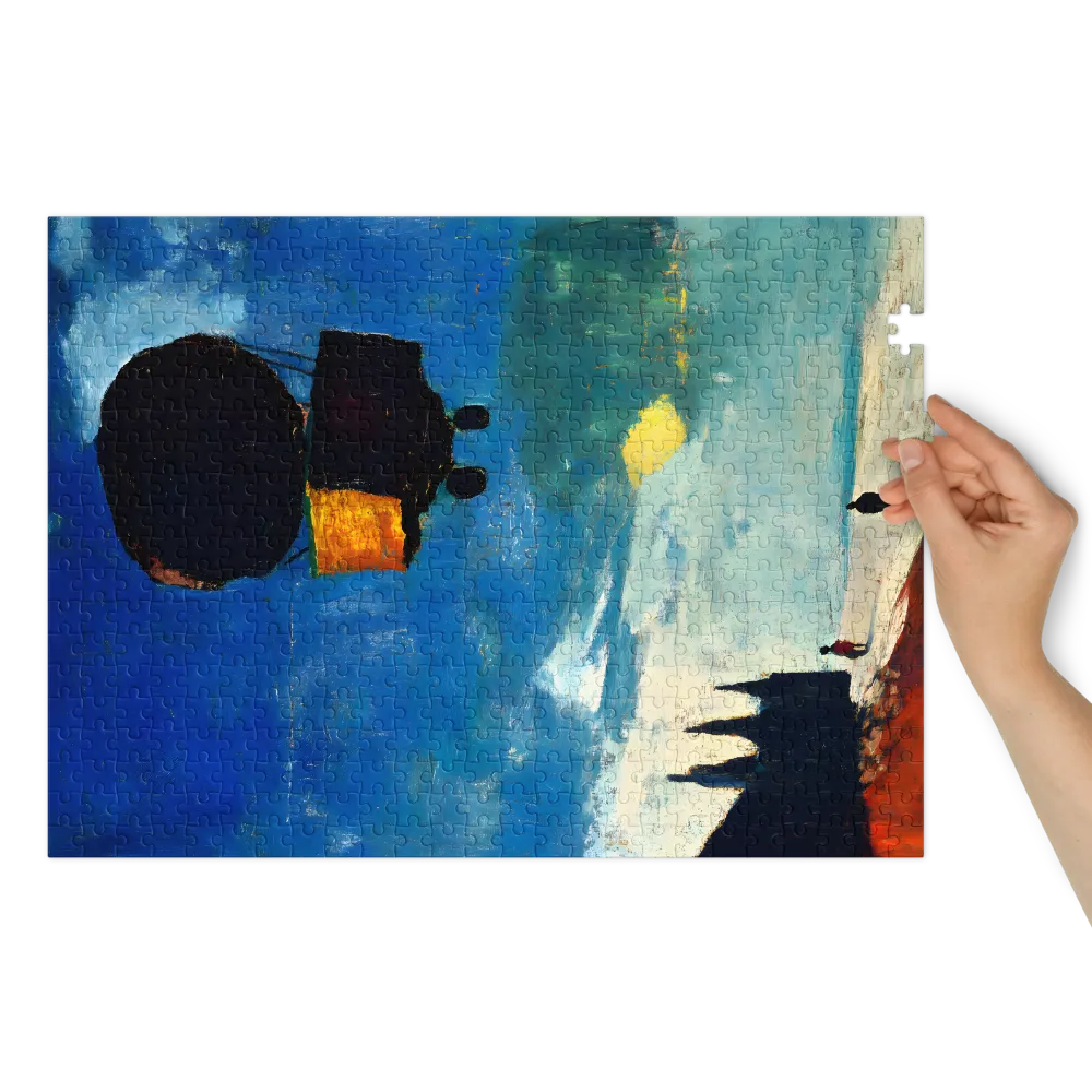 Balloon Above the Shore 
 Jigsaw Puzzle in Tin Box