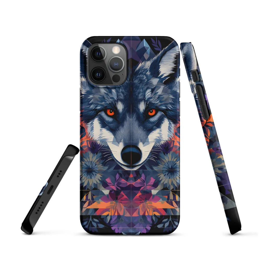 Mystical Wolf Amidst Floral Geometry