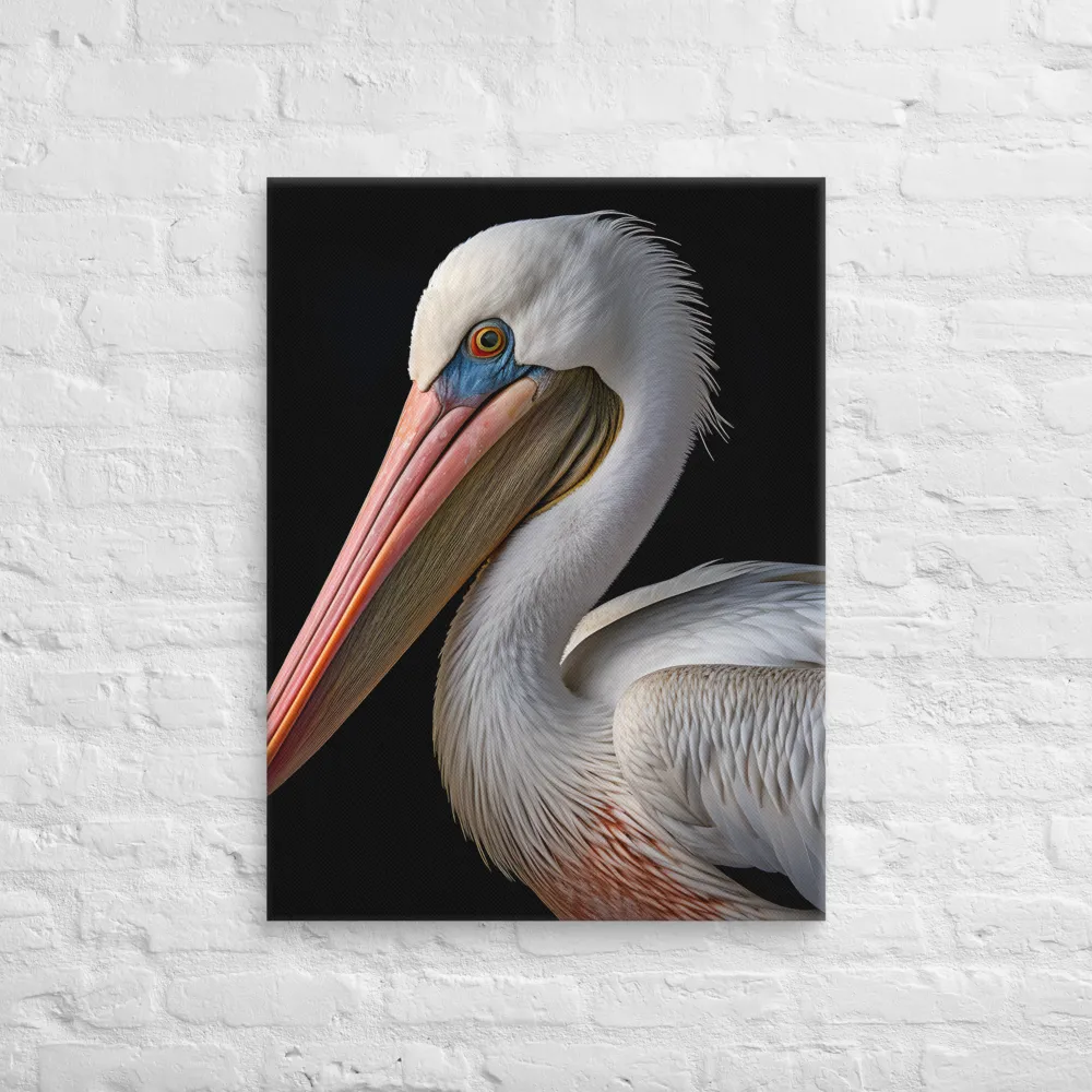 Elegance in White: The Pelican | Canvas | 24″×32″