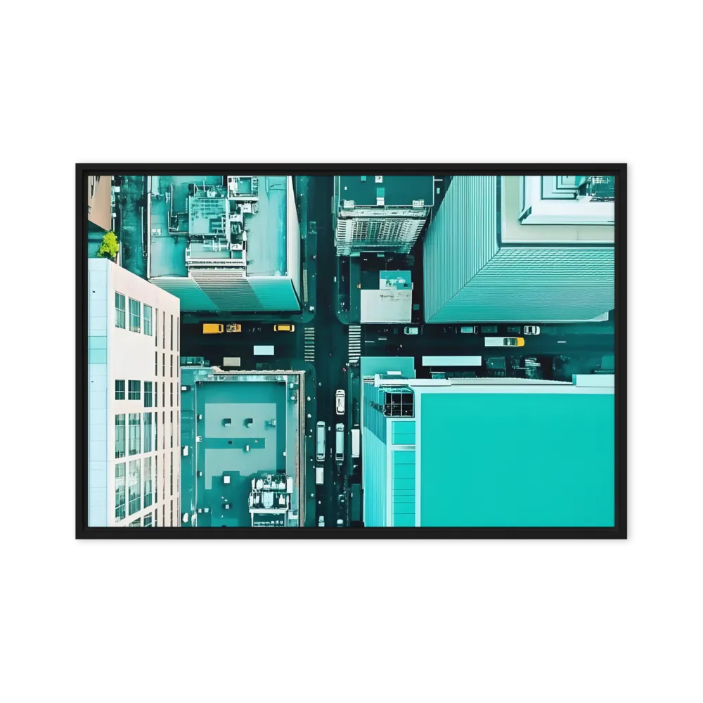 Urban Geometry: Aerial Perspective | Canvas with Black Frame | 24″×36″