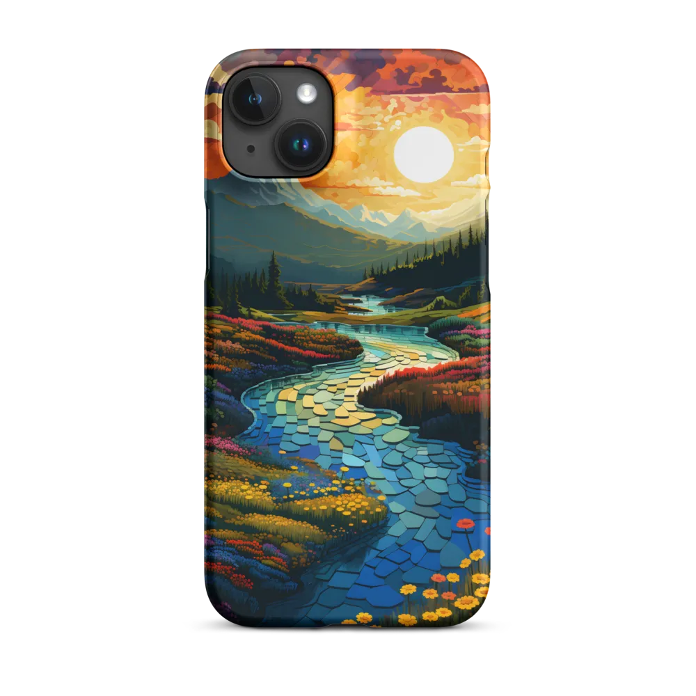 Serenity in Sunset: A Winding River's Embrace