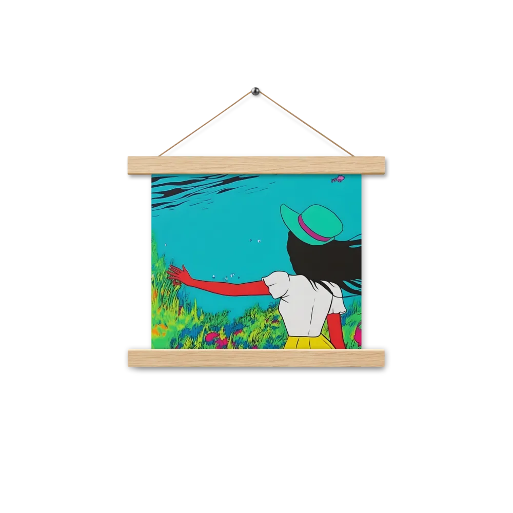 Whimsical Encounter | Poster With Oak Wood Hanger | 10″×10″