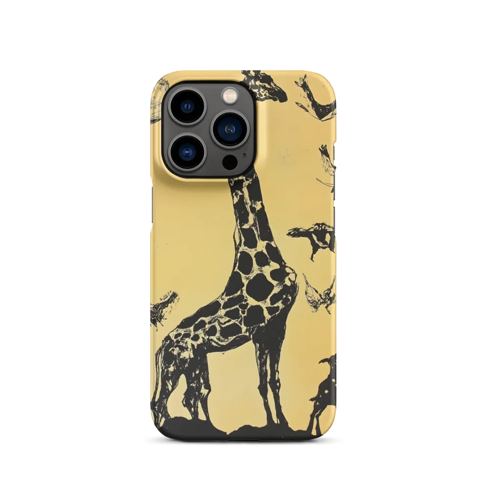 Whimsical Harmony of Giraffe and Birds