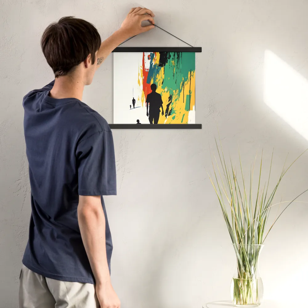 Journey of Silhouettes | Poster With Black Wood Hanger | 14″×14″