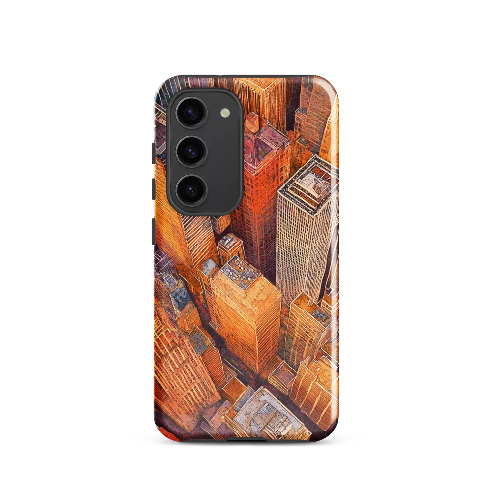 Urban Symphony in Orange and Purple