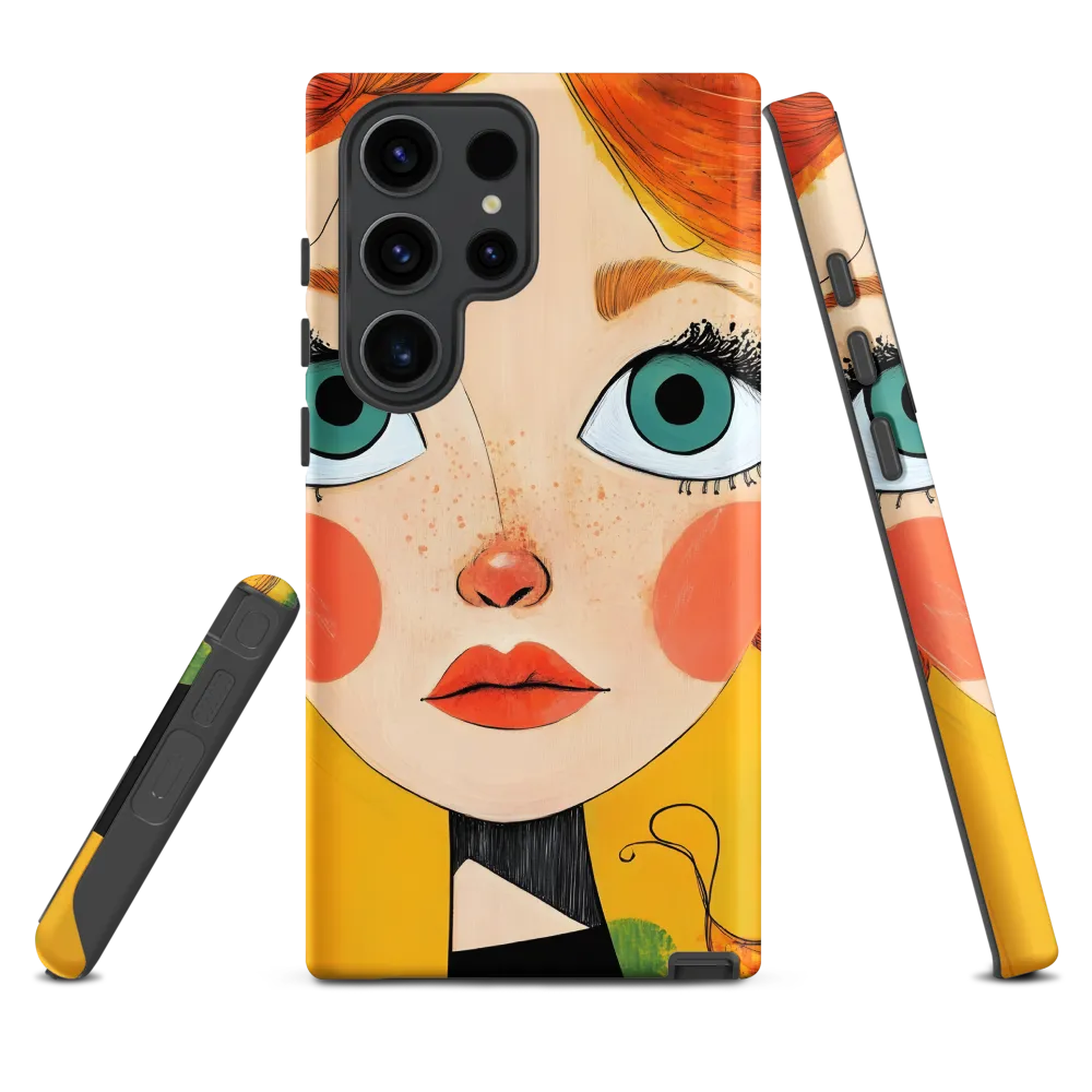 Whimsical Portrait of a Girl | Phone Case |  S23 Ultra | Tough Case | Matte