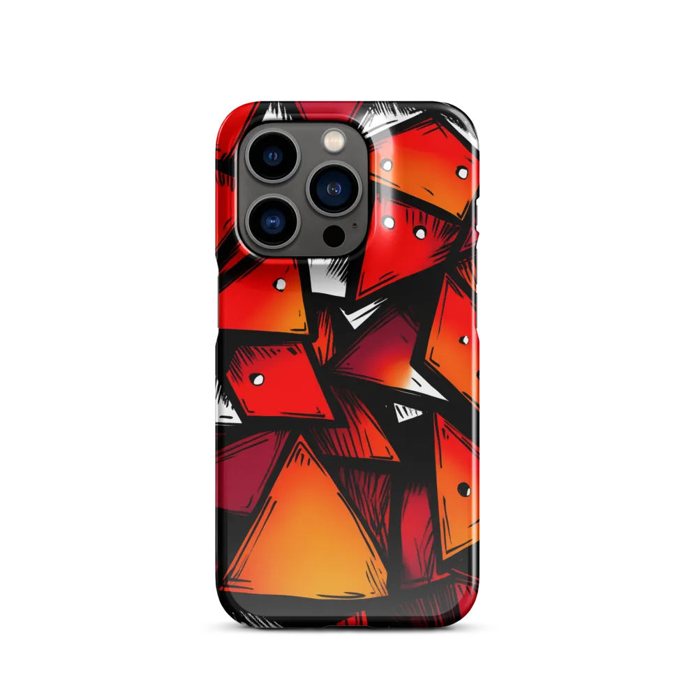 Dynamic Geometry of Red and Orange | Phone Case |  14 Pro | Snap Case | Glossy