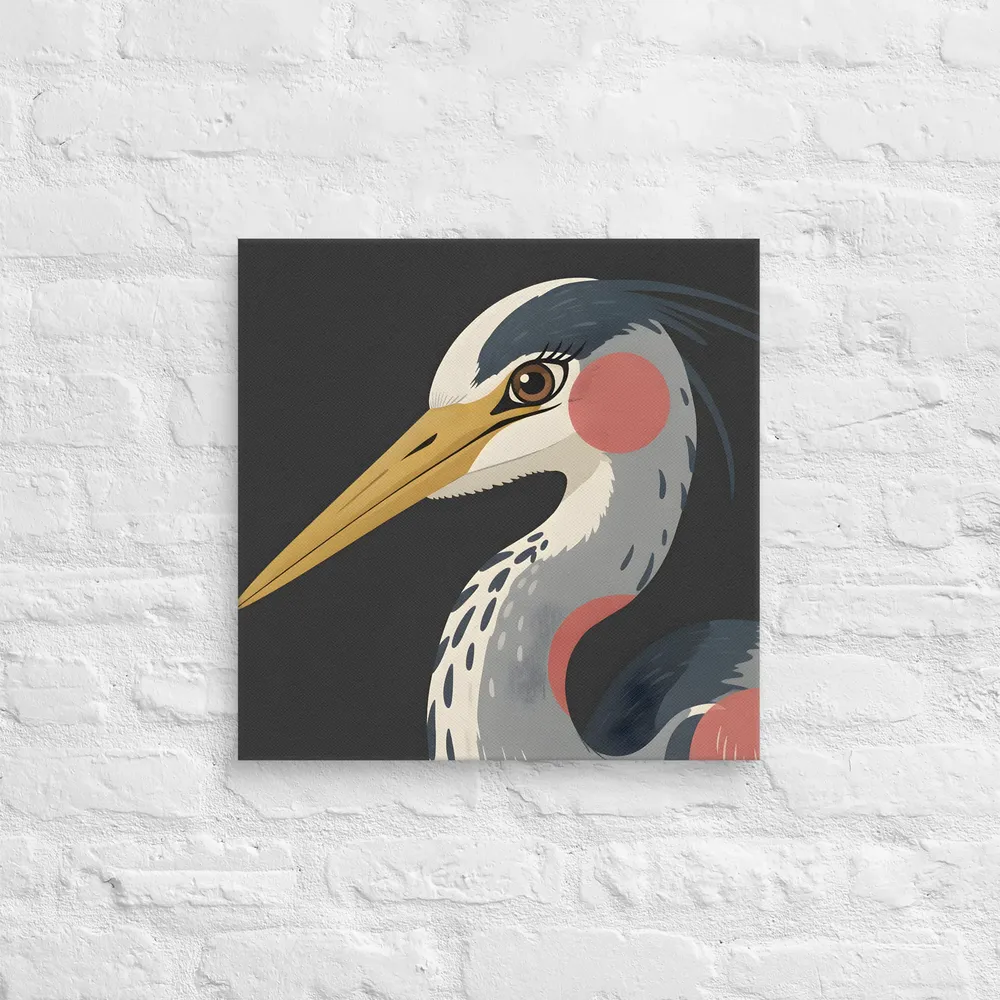 Heron Profile 
 Canvas | 18″x 18″