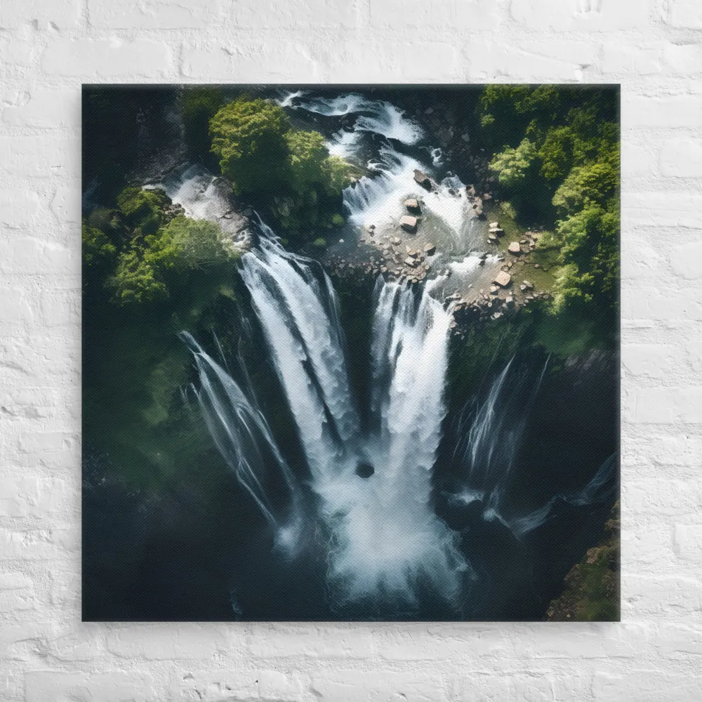 Nature's Power: The Cascading Waterfall | Canvas | 36″×36″