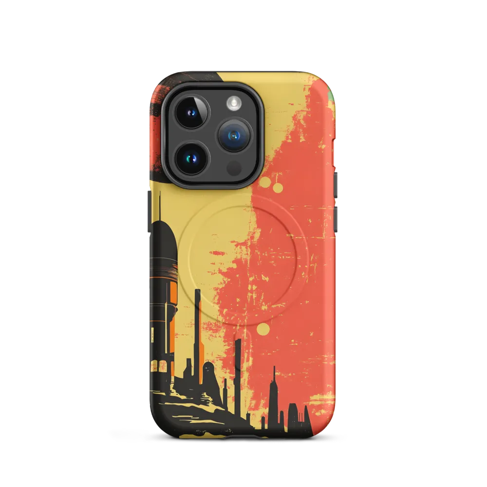 Journey to the Stars: A Retro-Futuristic Landscape | Phone Case |  14 Pro | MagSafe® Tough Case | Matte
