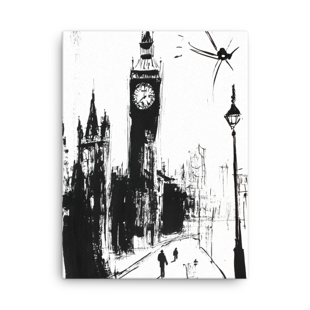Clock Tower in Motion | Thin Canvas | 24″×32″