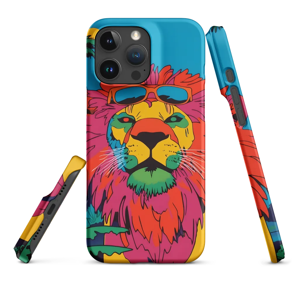 Lion with Sunglasses: A Vibrant Tropical Portrait