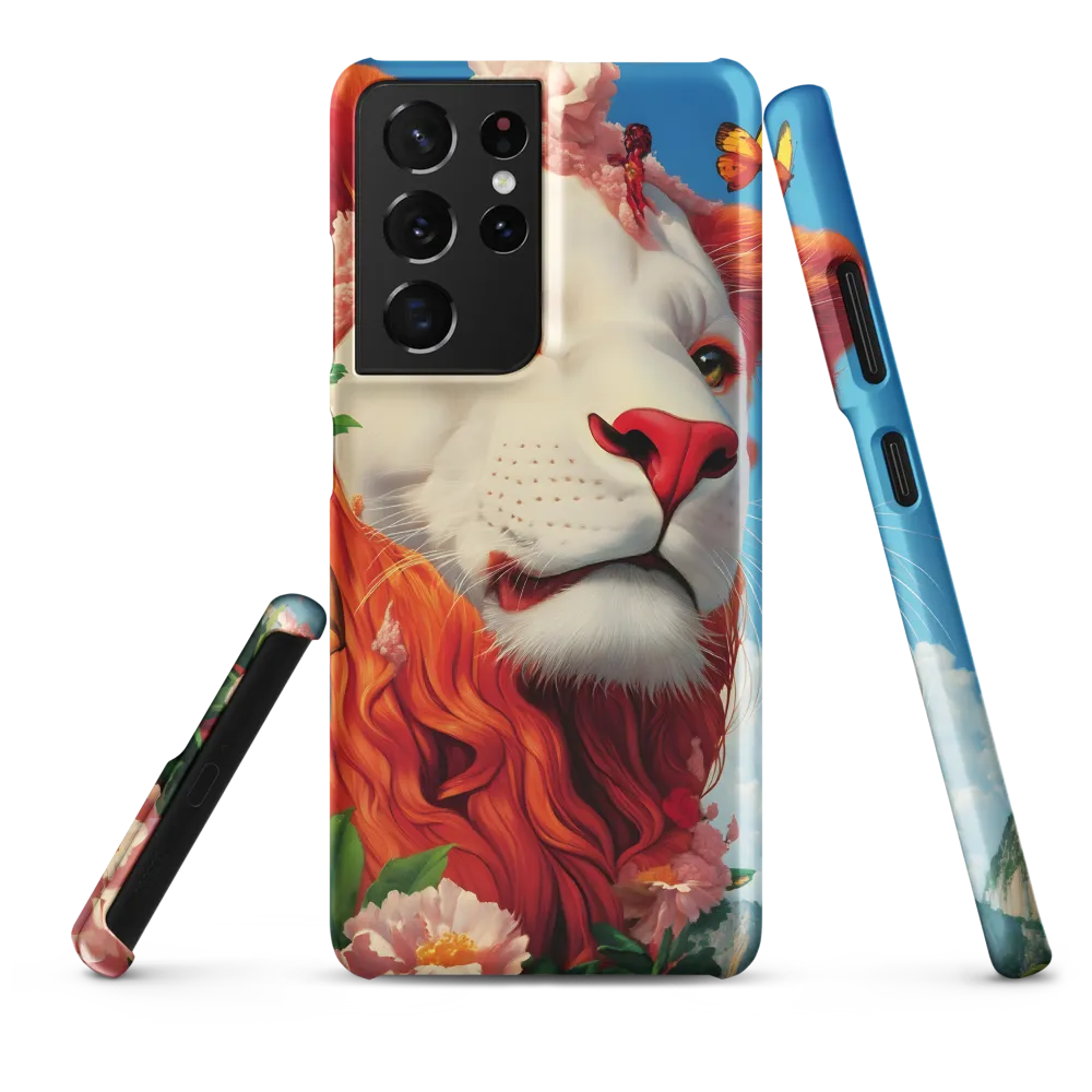 Majestic Lion Amidst Floral Splendor