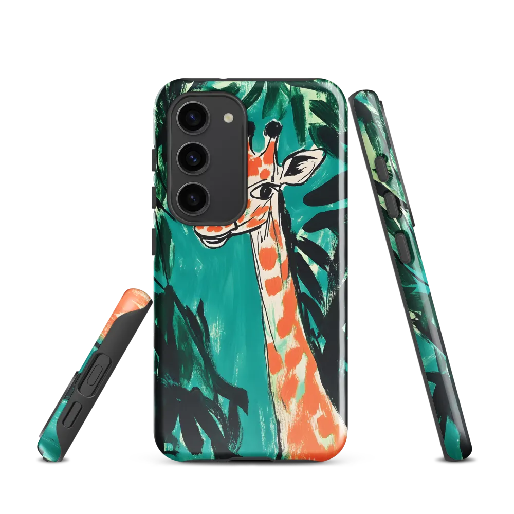 Curious Giraffe in Lush Greenery | Phone Case |  S23 | Tough Case | Glossy