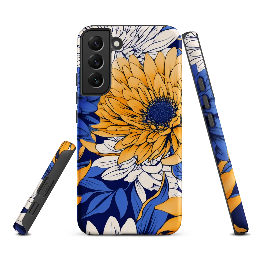Floral Harmony in Blue and Yellow
