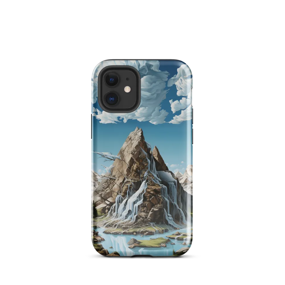 Majestic Cascade: A Mountain Masterpiece | Phone Case |  12 mini | Tough Case | Glossy
