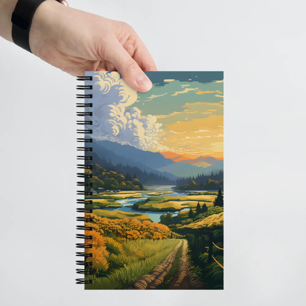 Tranquil Valley at Dusk | Spiral Notebook