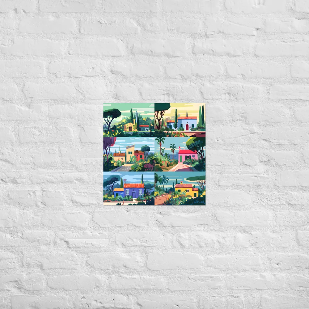 Sunlit Villa Collage 
 Poster | 18″x 18″