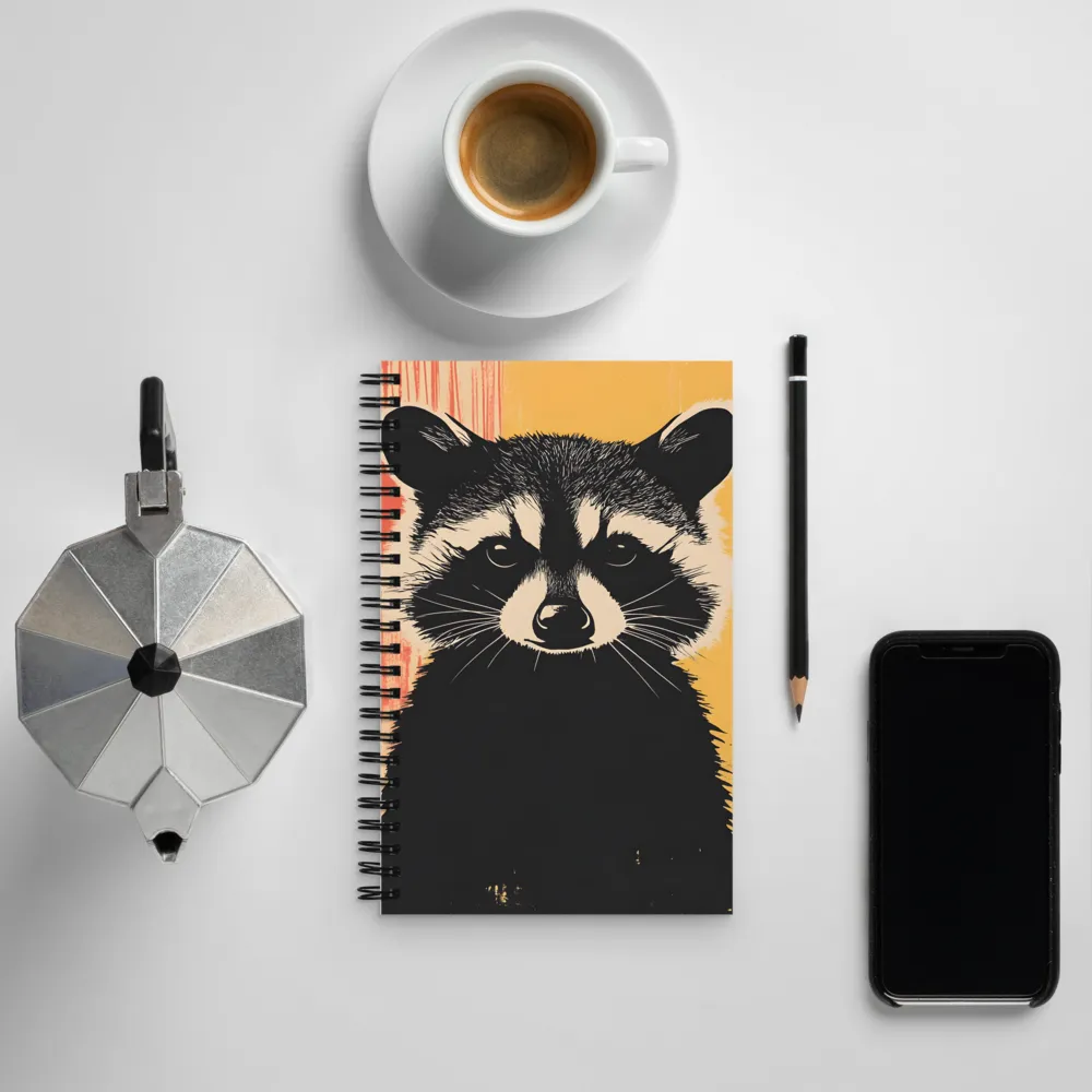 Whimsical Raccoon Portrait | Spiral Notebook