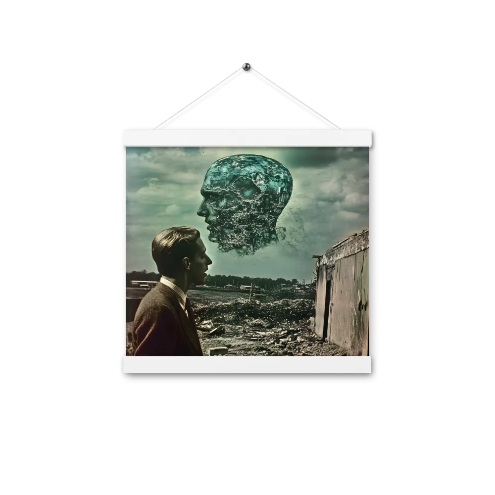 Ethereal Reflections: Identity in a Fragmented World | Poster With White Wood Hanger | 12″×12″