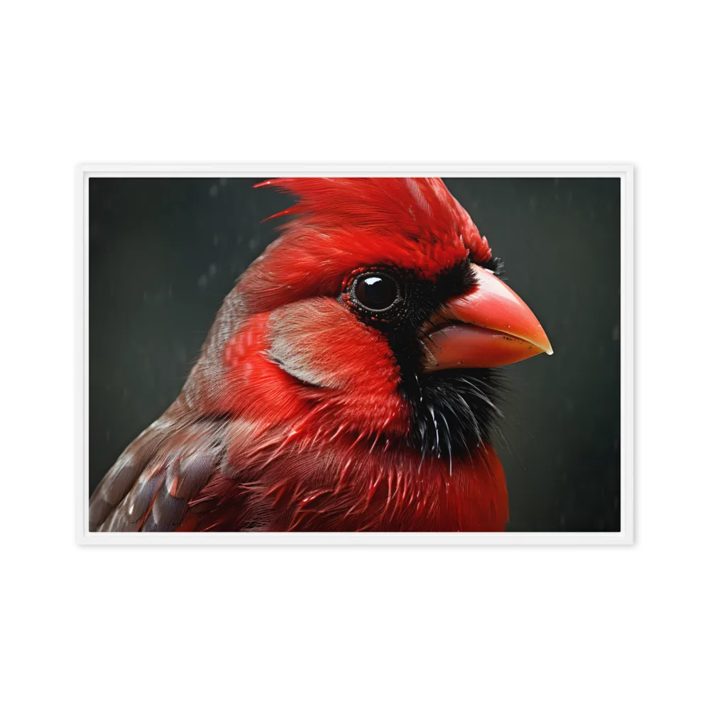 The Bold Cardinal | Canvas with White Frame | 24″×36″