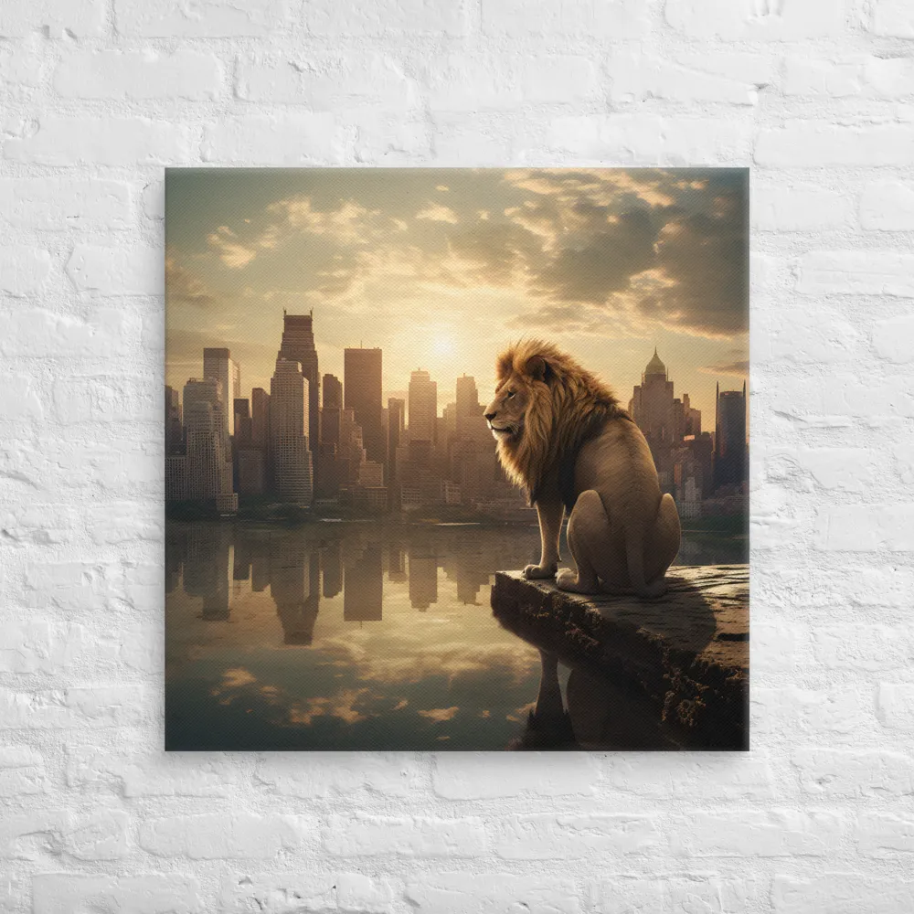 The Lion's Gaze Over the Urban Symphony