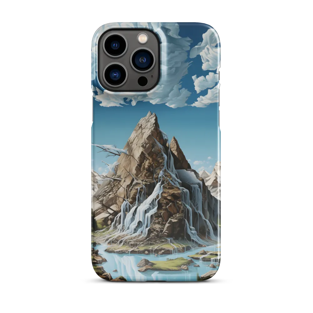 Majestic Cascade: A Mountain Masterpiece | Phone Case |  13 Pro Max | Snap Case | Glossy