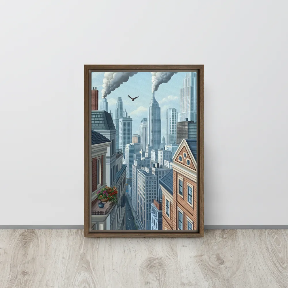 Urban Symphony | Canvas with Brown Frame | 12″×18″