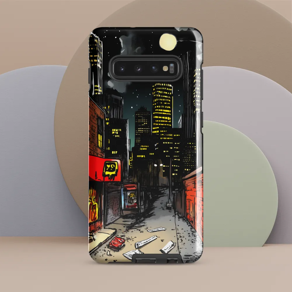 Nocturnal Cityscape: The Hidden Alley | Phone Case |  S10 Plus | Tough Case | Glossy