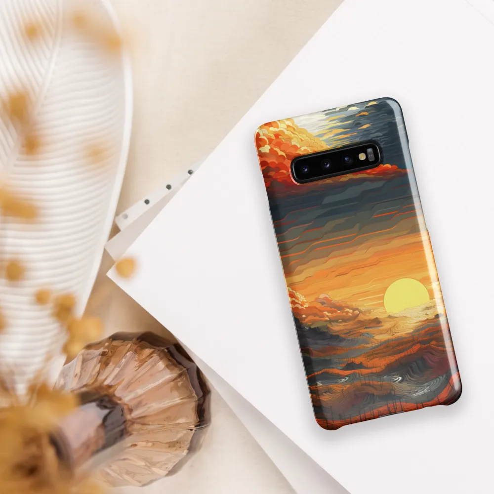 Ethereal Sunset: A Serene Landscape in Flowing Forms | Phone Case |  S10 Plus | Snap Case | Glossy