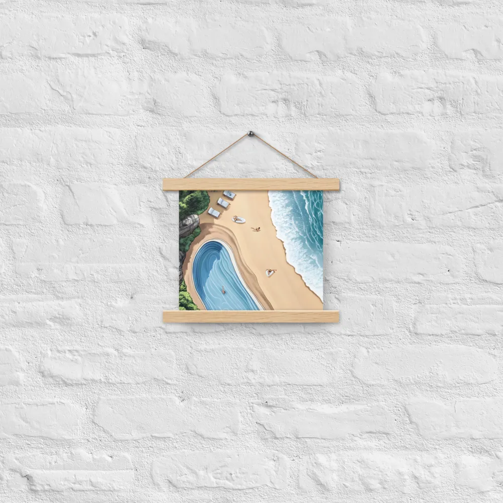 Serenity by the Shore | Poster With Oak Wood Hanger | 10″×10″