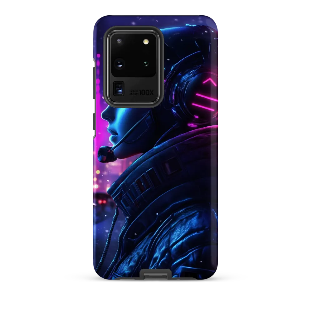 Dystopian Elegance: Cyberpunk Figure in Neon