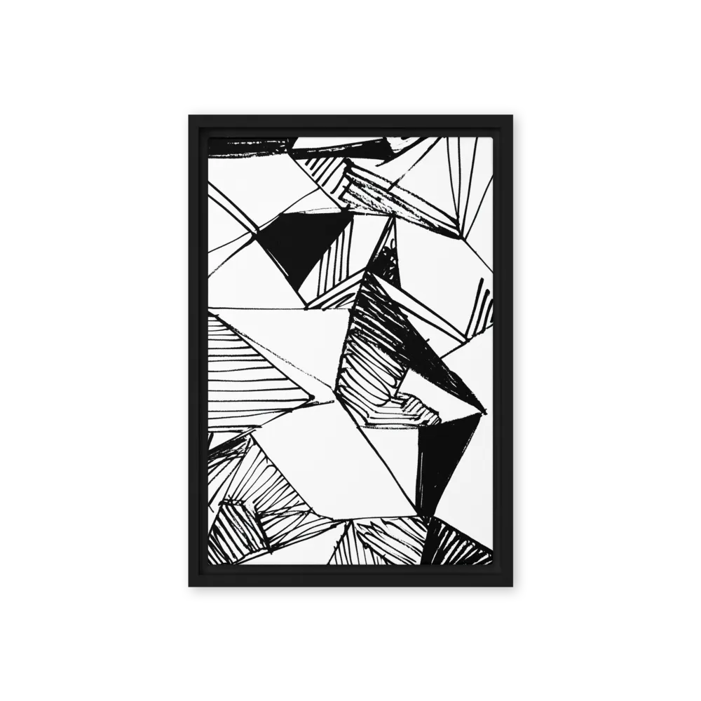 Dynamic Geometry in Ink | Canvas with Black Frame | 12″×18″