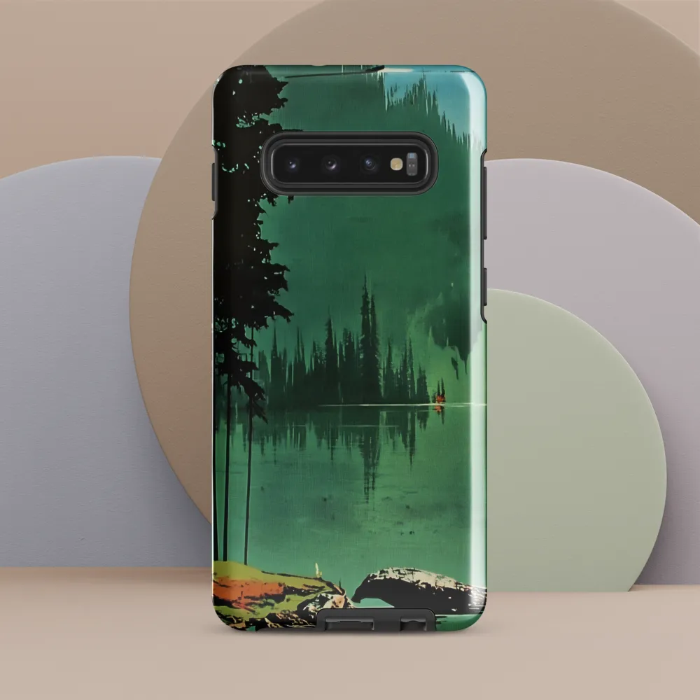 Serenity Reflected: A Tranquil Lake Scene | Phone Case |  S10 Plus | Tough Case | Glossy