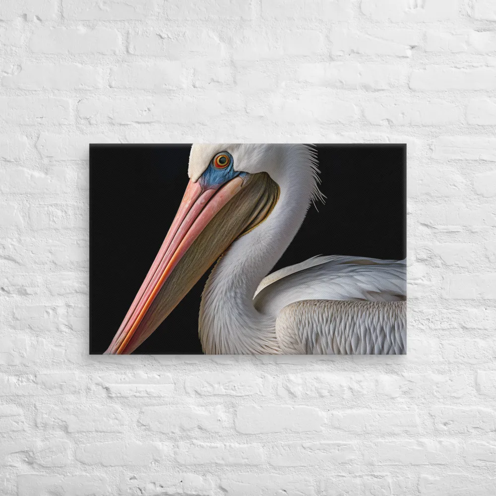 Elegance in White: The Pelican | Canvas | 20″×30″