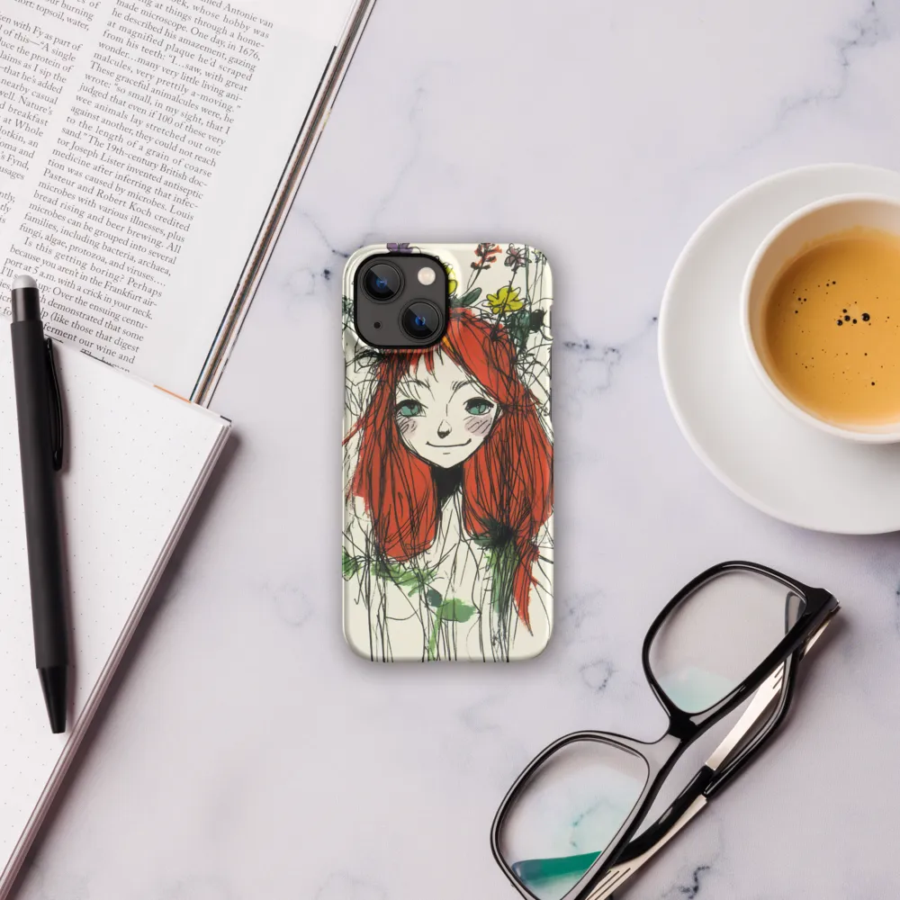 Whimsical Floral Portrait | Phone Case |  13 Mini | Snap Case | Matte