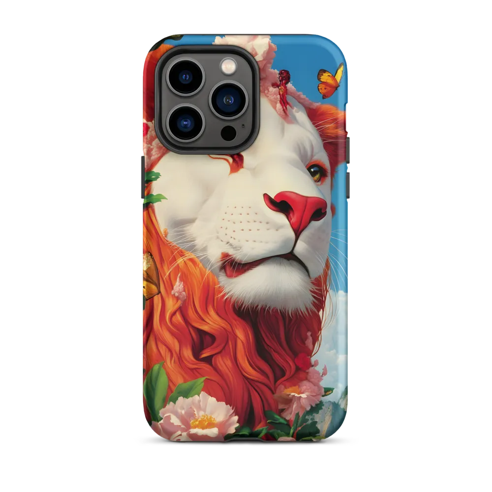 Majestic Lion Amidst Floral Splendor